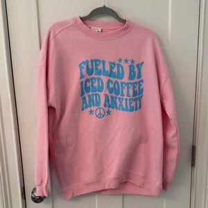 Pink Lily Pink and Blue Graphic Sweater -
